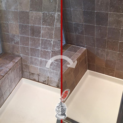 Image of a Travertine Shower Soap Scum Removal in Chester