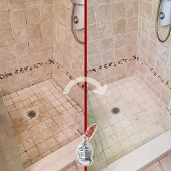 Image of a Travertine Shower Stain Removal in Fairfield
