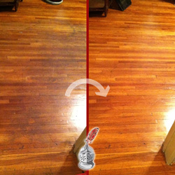 Picture of a Wood Floor Before and After a Refinishing Service in Missouri