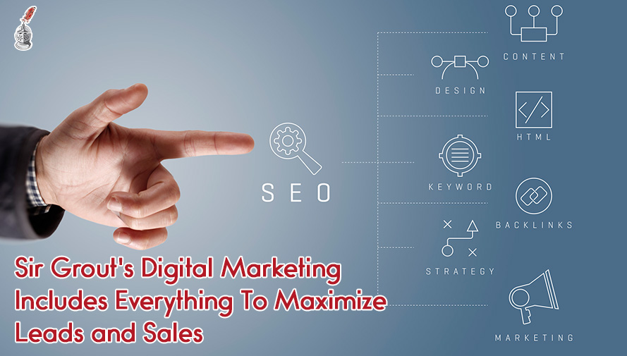 Finger Pointing to Sir Grout Franchise's Digital Marketing Which Includes Everything To Maximize Leads and Sales