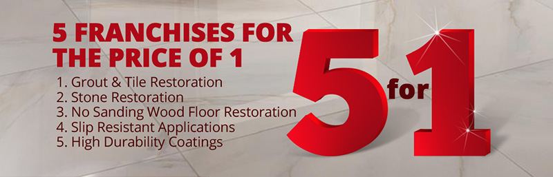 Sir Grout Offers Five Different Types of Hard Surface Restoration Franchises for the Price of One